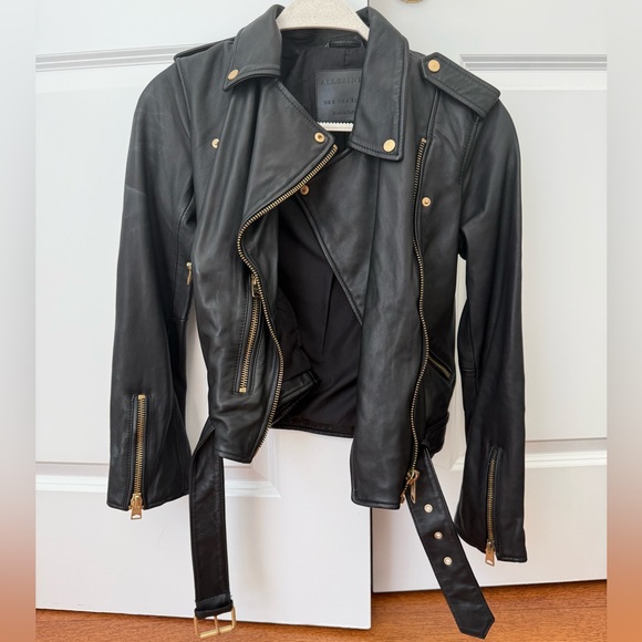 All Saints Jackets & Blazers - ALL SAINTS Balfern Biker Leather Jacket